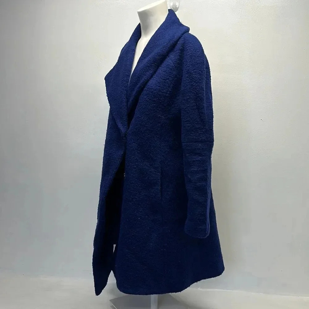 Opening Ceremony Wool Blend Collared Peacoat Coat Jacket Snap Down Blue Medium - Picture 6 of 11